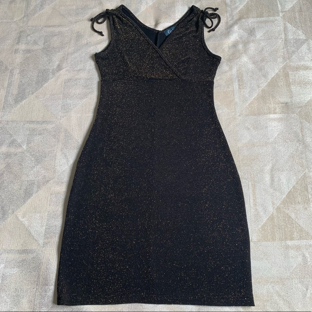 Vintage Garage Sparkly Gold and Black Dress